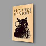 Vintage Kedi Dedektif Cam Tablo