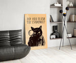 Vintage Kedi Dedektif Cam Tablo