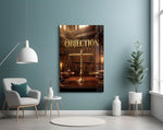 Objection Gold Scales of Justice Glass Wall Art