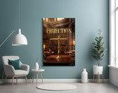 Objection Gold Scales of Justice Glass Wall Art