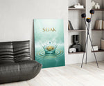 Soak Golden Lotus Water Crown Glass Wall Art