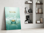 Soak Golden Lotus Water Crown Glass Wall Art