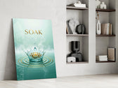 Soak Golden Lotus Water Crown Glass Wall Art