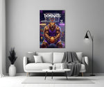 Dominate Grizzly Bear Basketball Glass Wall Art