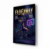 Fadeaway Cobra Jump Shot Glass Wall Art