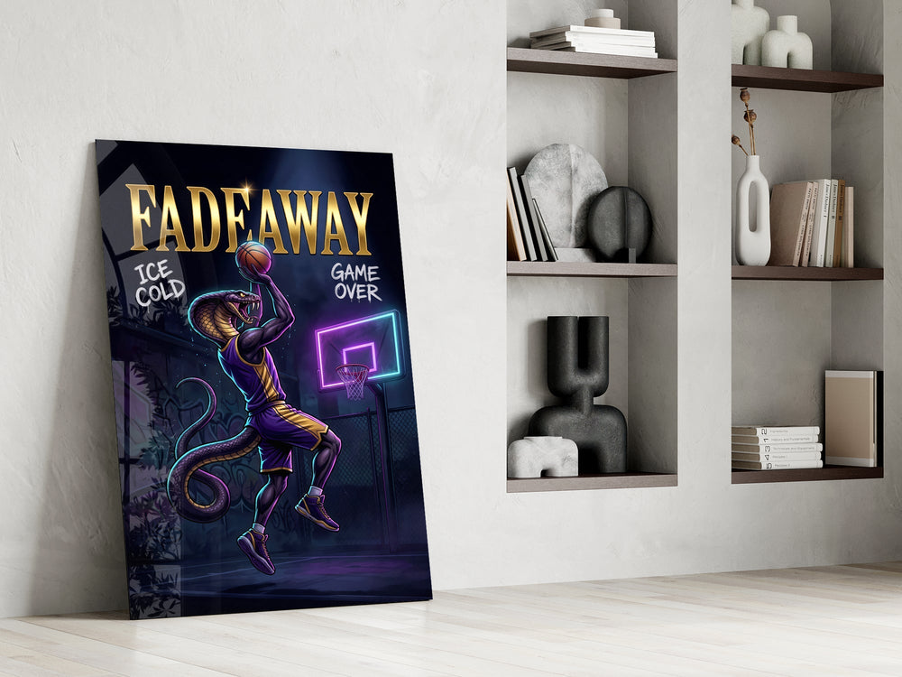 Fadeaway Cobra Jump Shot Glass Wall Art