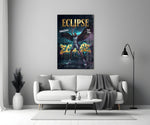 Eclipse Black-Winged Baller Glass Wall Art