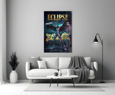 Eclipse Black-Winged Baller Glass Wall Art