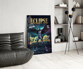 Eclipse Black-Winged Baller Glass Wall Art
