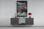 Freak Antlered Stag Baller Glass Wall Art