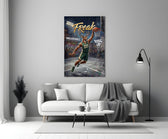 Freak Antlered Stag Baller Glass Wall Art