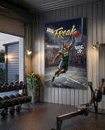 Freak Antlered Stag Baller Glass Wall Art