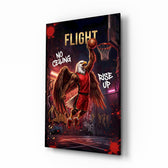 Flight Bald Eagle Slam Dunk Glass Wall Art