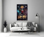 Liftoff Red Eagle Basketball Dunk Glass Wall Art