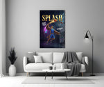 Splash Blue Eagle Jump Shot Glass Wall Art