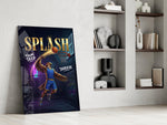Splash Blue Eagle Jump Shot Glass Wall Art