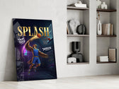 Splash Blue Eagle Jump Shot Glass Wall Art