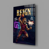 Reign Roaring Lion Slam Dunk Glass Wall Art