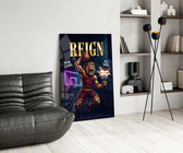 Reign Roaring Lion Slam Dunk Glass Wall Art