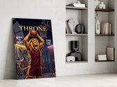 Throne Crowned Lion Basketball Glass Wall Art