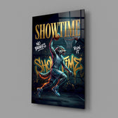 Showtime Wolf Streetball Dunk Glass Wall Art