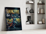 Showtime Wolf Streetball Dunk Glass Wall Art