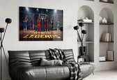 Legends Basketball Free Throw Lineup Glass Wall Art