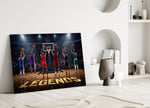 Legends Basketball Free Throw Lineup Glass Wall Art