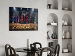 Legends Basketball Free Throw Lineup Glass Wall Art