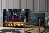 Legends Basketball Free Throw Lineup Glass Wall Art