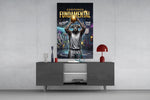 Fundamental Bull Basketball Street Court Glass Wall Art