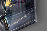 Fundamental Bull Basketball Street Court Glass Wall Art
