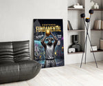 Fundamental Bull Basketball Street Court Glass Wall Art