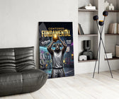 Fundamental Bull Basketball Street Court Glass Wall Art