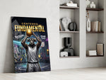 Fundamental Bull Basketball Street Court Glass Wall Art