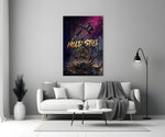 Hold Still Tattoo Machine Gold Dragon Glass Wall Art