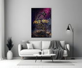 Hold Still Tattoo Machine Gold Dragon Glass Wall Art
