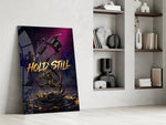 Hold Still Tattoo Machine Gold Dragon Glass Wall Art