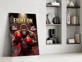 Fight On Gorilla Boxer Red Gloves Glass Wall Art