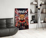 Driven Cheetah Race Car Driver Glass Wall Art