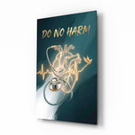 Do No Harm Stethoscope Golden Heart Glass Wall Art