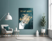 Do No Harm Stethoscope Golden Heart Glass Wall Art
