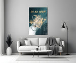 Do No Harm Stethoscope Golden Heart Glass Wall Art