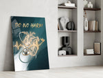 Do No Harm Stethoscope Golden Heart Glass Wall Art