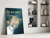 Do No Harm Stethoscope Golden Heart Glass Wall Art