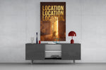 Location Location Location Gold Key Glass Wall Art