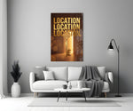 Location Location Location Gold Key Glass Wall Art