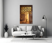 Location Location Location Gold Key Glass Wall Art