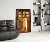Location Location Location Gold Key Glass Wall Art