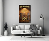 Built Not Bought Hot Rod Garage Glass Wall Art